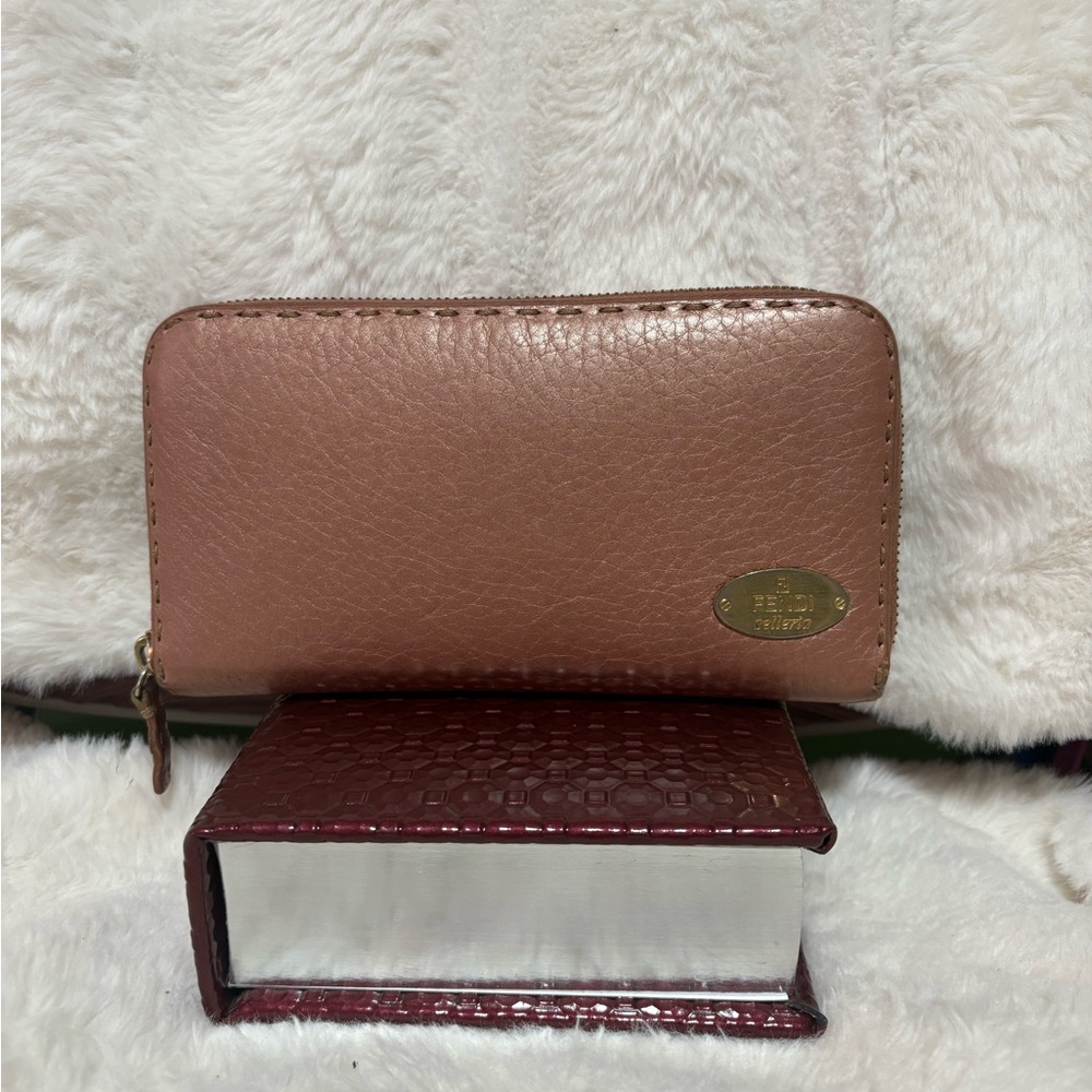 Fendi Metallic Rose Gold Wallet